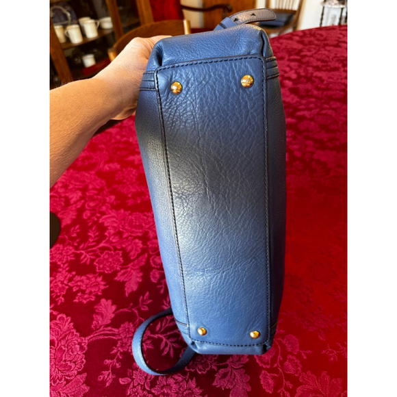 MCM Blue Pebbled Leather Two-Way Bag w/COA - Picture 11 of 14